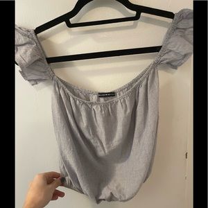 Brandy Melville Striped Off the Shoulder Crop Top